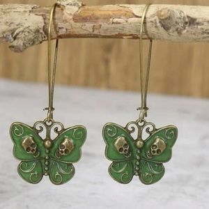 butterfly skull earrings